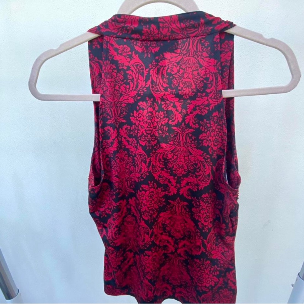 Y2K INC Black & Red Beaded Floral Whimsygoth Fairy Top Size Medium - Picture 5 of 7